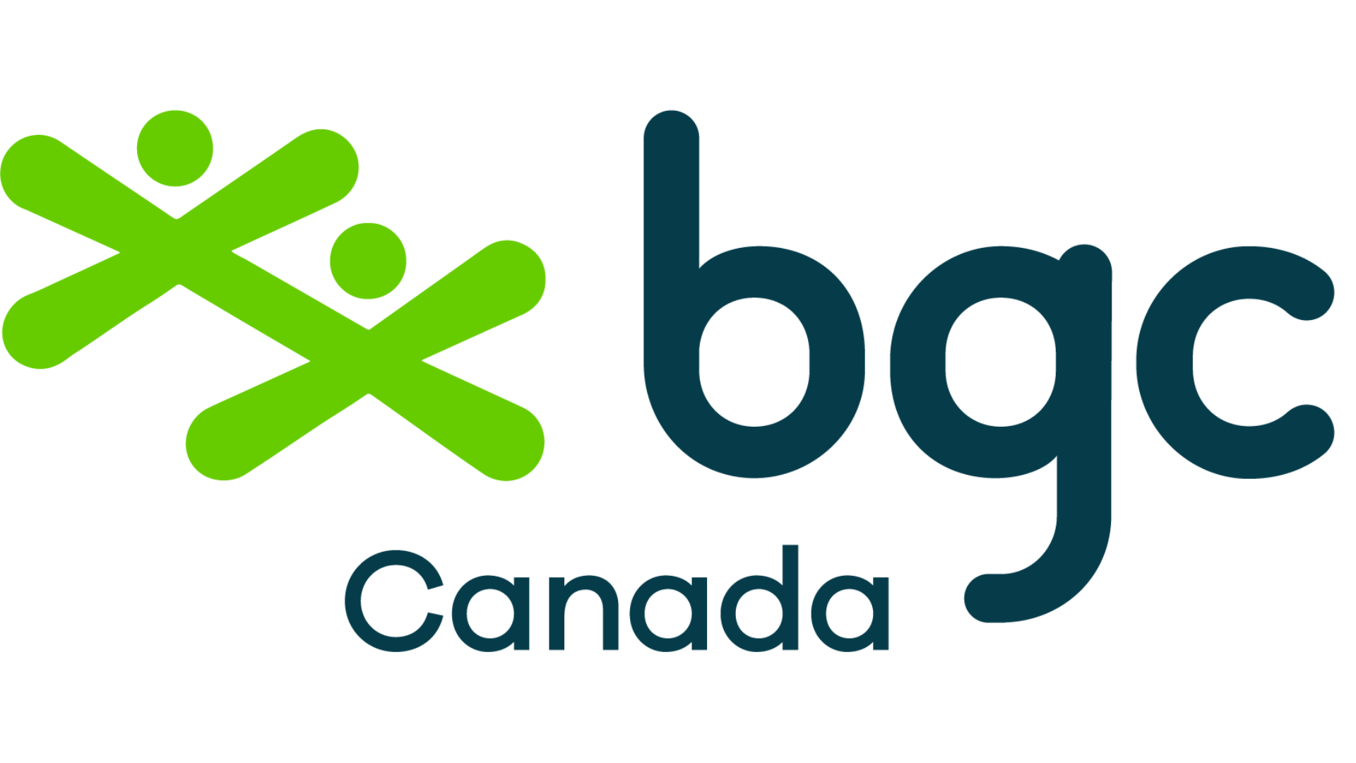 Light and dark green logo of two x's meeting diagonally, loosely representing two people, representing BGC Canada