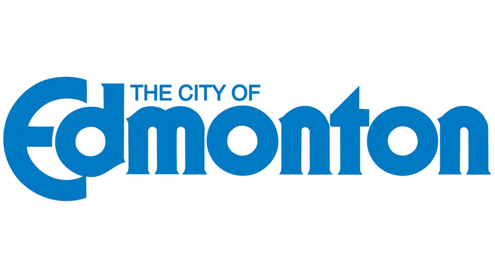 Blue text that reads, "City of Edmonton" representing the City's official logo
