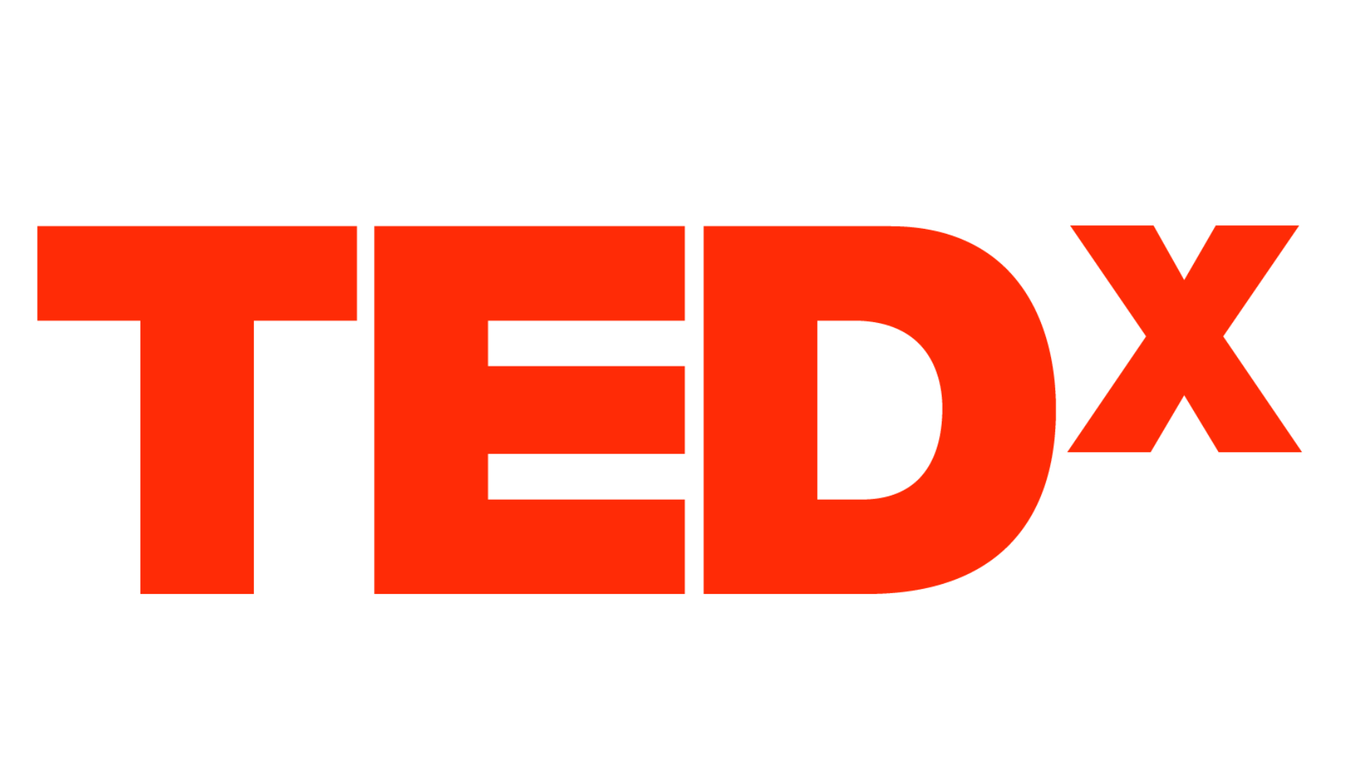 Bold, red text spelling the word "TED" in all capital letters with a small "x" in the upper right hand corner.