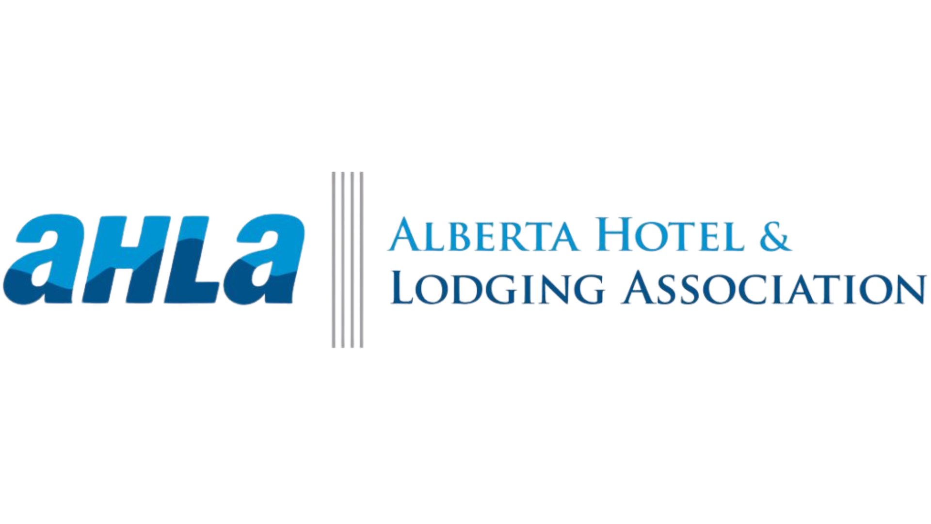 Logo representing the Alberta Hotel & Lodging Association, with acronym "ahla" to the left and the full text to the right.
